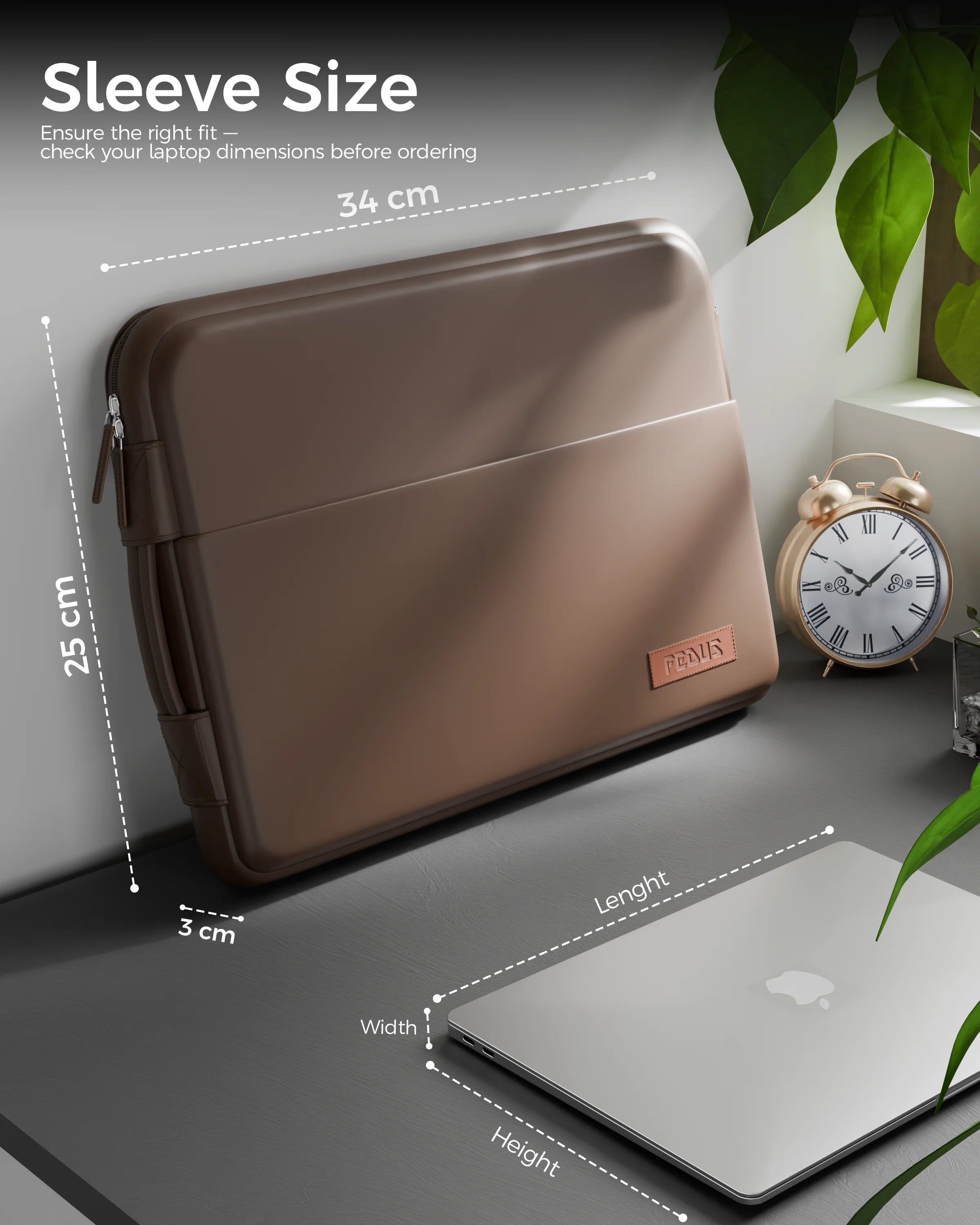 oro cinnemon brown laptop sleeve 10