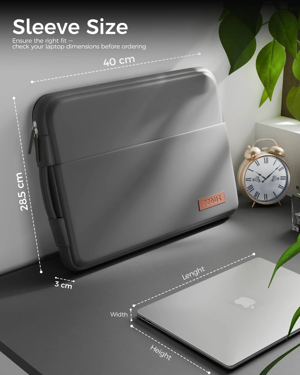 oro dim grey laptop sleeve 12
