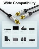 FEDUS RCA cable, 3 RCA Male to 3 RCA Male Double Shielded Oxygen-Free Copper RCA to RCA cable, Heavy Duty Gold Plated Stereo Audio Video Cable, AV cable for TV, LED Home Theater, DTH, Laptop PC DVD FEDUS