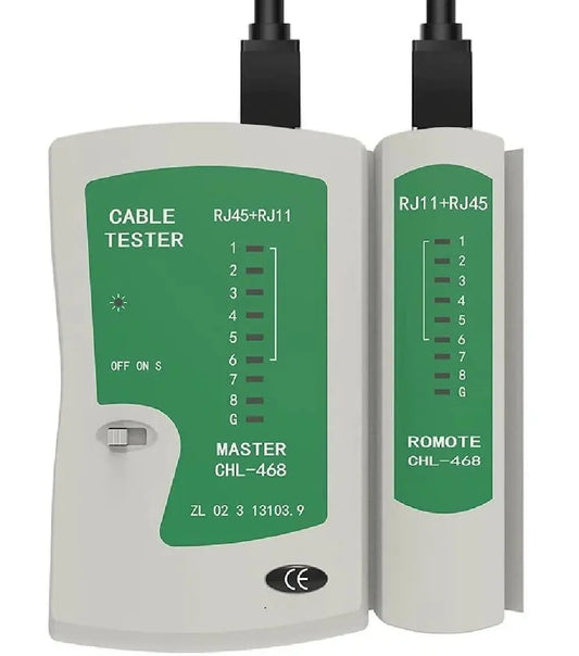 FEDUS RJ45 and RJ11 Network LAN Cable Tester with LED Indicators, RJ11 RJ12 CAT5 CAT 6 UTP Network Ethernet Cable Tester Test Tool for Internet Broadband Connection. Telephone Line Detector Tracker FEDUS