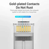 FEDUS RJ45 STP Connector Cat5, Cat5E, Cat6, Shielded RJ45 Nickel Plated 8P8C Ethernet Modular LAN Crimp Module Plug FTP STP Network Crimping Plug Ethernet Network Cable Plug FEDUS