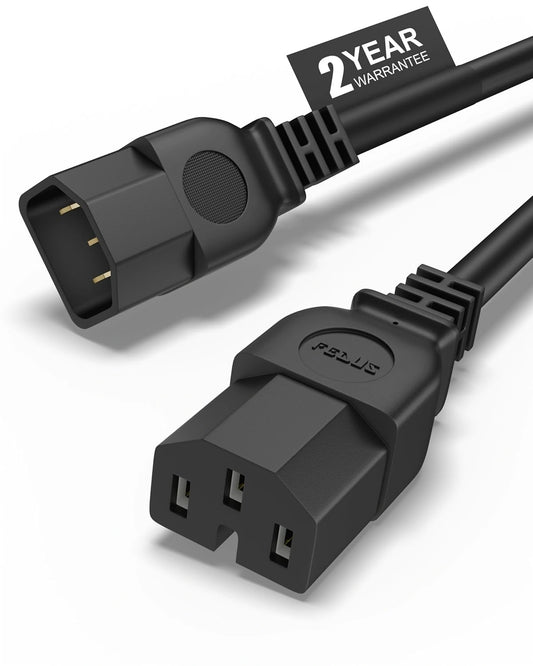 FEDUS ServerLink IEC C14 to C15 Power Link Cable, 18AWG 100% Pure Copper Heavy Duty Extension Cord for Servers, PDU, Cisco Switches & High-Temp Appliances, Flame Retardant PVC, 2Y Warranty