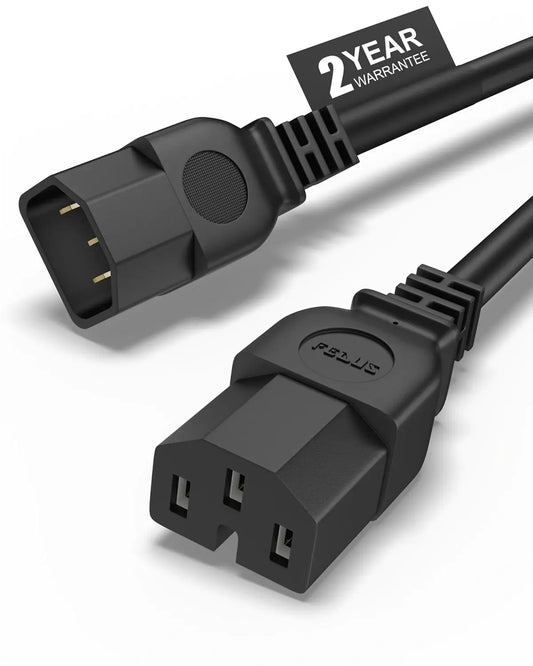 FEDUS ServerLink IEC C14 to C15 Power Link Cable, 18AWG 100% Pure Copper Heavy Duty Extension Cord for Servers, PDU, Cisco Switches & High-Temp Appliances, Flame Retardant PVC, 2Y Warranty FEDUS