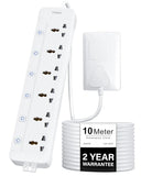 FEDUS Surge Protector, 6 Universal Sockets with Individual Switch, Long Cable, Extension Board Cord, Automatic Overload Protection, Fireproof Power Strip Switch Board, Spike Guard FEDUS