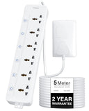 FEDUS Surge Protector, 6 Universal Sockets with Individual Switch, Long Cable, Extension Board Cord, Automatic Overload Protection, Fireproof Power Strip Switch Board, Spike Guard FEDUS
