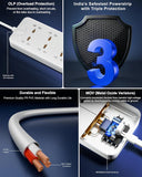 FEDUS Surge Protector, 8 Universal Sockets with MOV, OLP Protection, Long Cable, Extension Board Cord, Automatic Overload Protection, Fireproof Power Strip Switch Board, Spike Guard