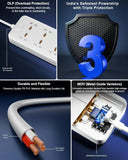 FEDUS Surge Protector, 8 Universal Sockets with MOV, OLP Protection, Long Cable, Extension Board Cord, Automatic Overload Protection, Fireproof Power Strip Switch Board, Spike Guard FEDUS
