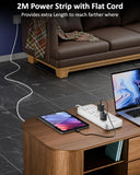 FEDUS Surge Protector, 8 Universal Sockets with MOV, OLP Protection, Long Cable, Extension Board Cord, Automatic Overload Protection, Fireproof Power Strip Switch Board, Spike Guard