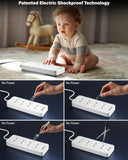 FEDUS Surge Protector, 8 Universal Sockets with MOV, OLP Protection, Long Cable, Extension Board Cord, Automatic Overload Protection, Fireproof Power Strip Switch Board, Spike Guard