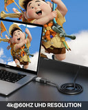 FEDUS Type C to HDMI Converter Cable 4K@60Hz USB C to HDMI Adaptor Cord, MAC Thunderbolt 3/4 Compatible Type C Converter for Laptop, Mobile, iPad Pro, MacBook, Chromebook, TV, Monitor