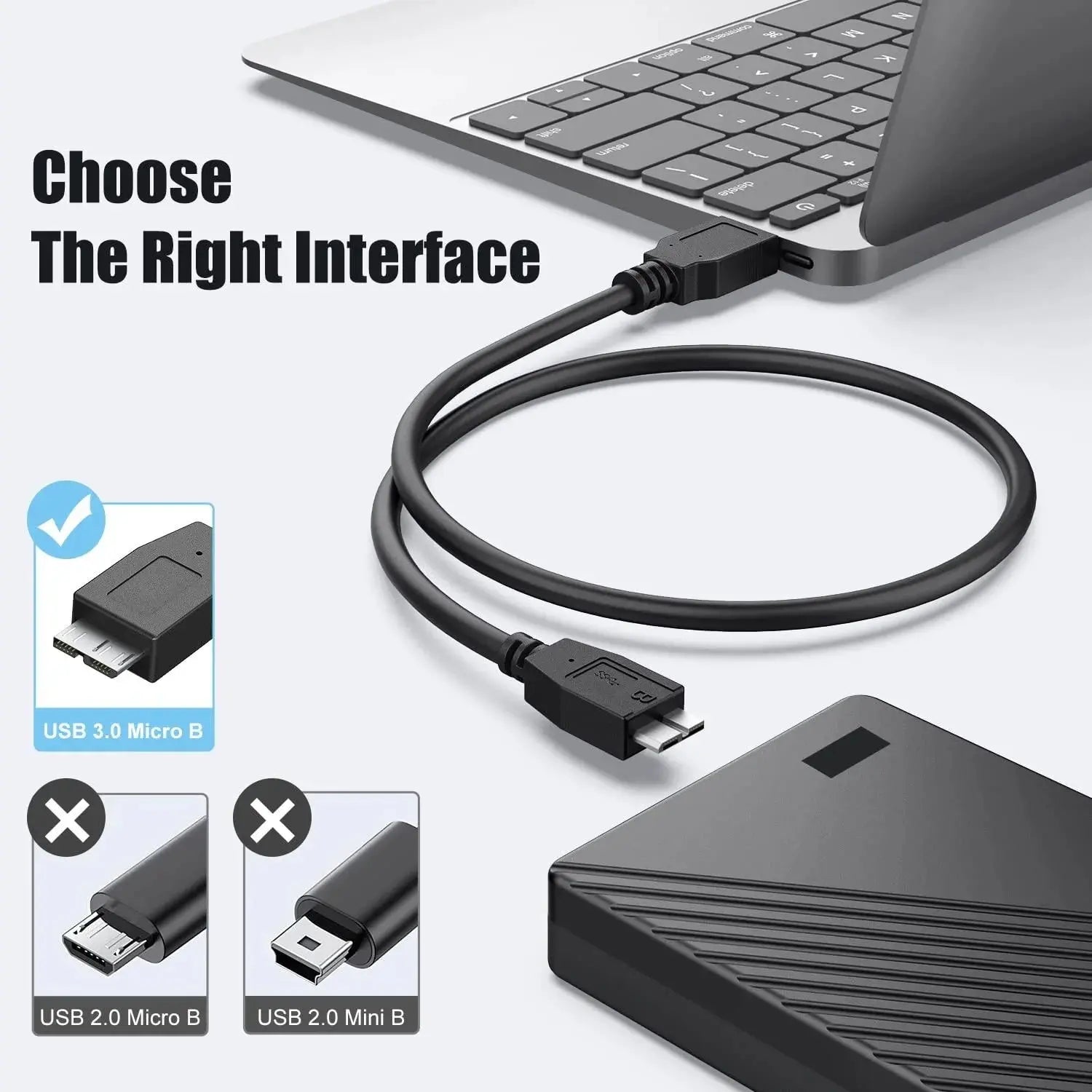Fedus USB 3.0 A to Micro B SuperSpeed Cable for External & Desktop Hard Disk Drives Cable compatible for WD/Seagate/Toshiba//Hitachi External Hard Drives FEDUS