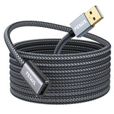 FEDUS USB 3.0 Extension Cable, Aluminum Alloy USB Cable Extender SuperSpeed USB 3.0 Type A Male to USB A Female Extension Cord for Printer, TV, PlayStation, Xbox, Hard Drive, Keyboard, USB hub FEDUS