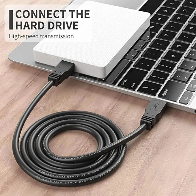 FEDUS USB A to A Cable, High Speed USB 2.0 Type A Male to A Male Cable USB to USB Cord, for Data Transfer Hard Drive Enclosures, Printers, Modems, Cameras, Scanners, Laptop Cooling Pad FEDUS