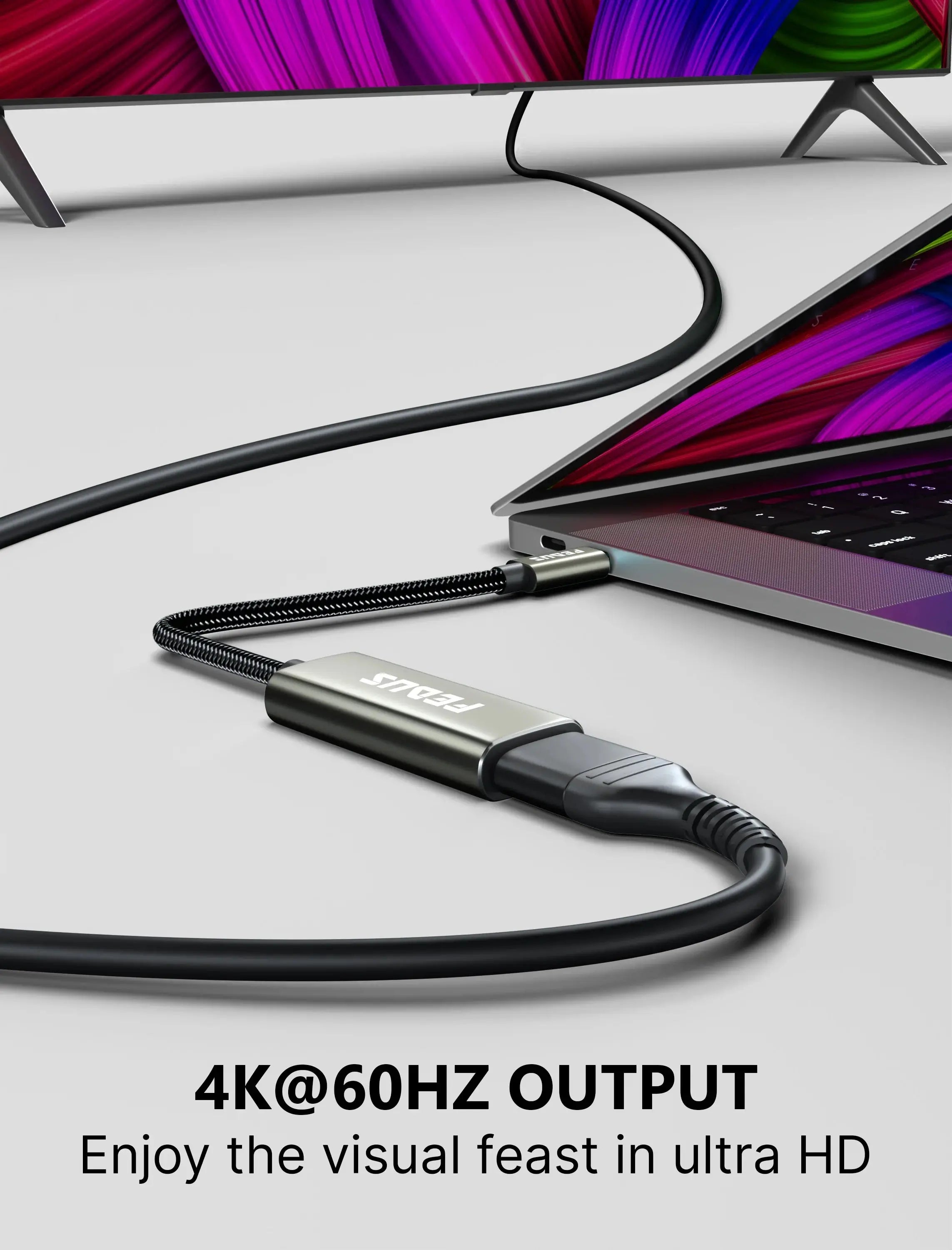 FEDUS Usb C To Hdmi Adapter 4K@60Hz Type-C To Hdmi Female Converter Cable, Portable C Port Hdmi Adapter Connector Hub For Tv, Monitor And Macbook Pro/Air, Ipad, Surface, Samsung Galaxy, Black Cheeku Technologies