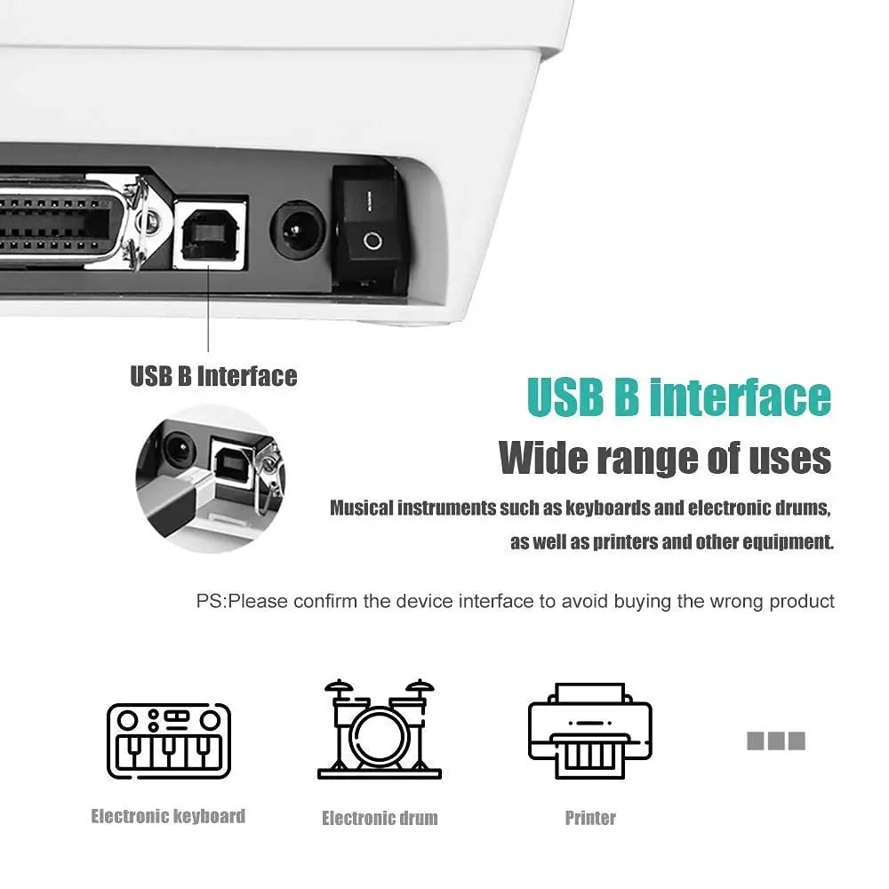 FEDUS USB Printer Cable, Printer USB Cable Wire, USB A Male To USB B 2.0 Male Cord, Scanner Cable Compatible with Printers of Brother Dell, HP Printer Cable, Epson, Canon, Xerox Samsung FEDUS