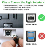 FEDUS USB Printer Cable, Printer USB Cable Wire, USB A Male To USB B 2.0 Male Cord, Scanner Cable Compatible with Printers of Brother Dell, HP Printer Cable, Epson, Canon, Xerox Samsung FEDUS