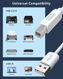 FEDUS USB Printer Cable, Printer USB Cable Wire, USB A Male To USB B 2.0 Male Cord, Scanner Cable Compatible with Printers of Brother Dell, HP Printer Cable, Epson, Canon, Xerox Samsung FEDUS