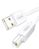 FEDUS USB Printer Cable, Printer USB Cable Wire, USB A Male To USB B 2.0 Male Cord, Scanner Cable Compatible with Printers of Brother Dell, HP Printer Cable, Epson, Canon, Xerox Samsung FEDUS