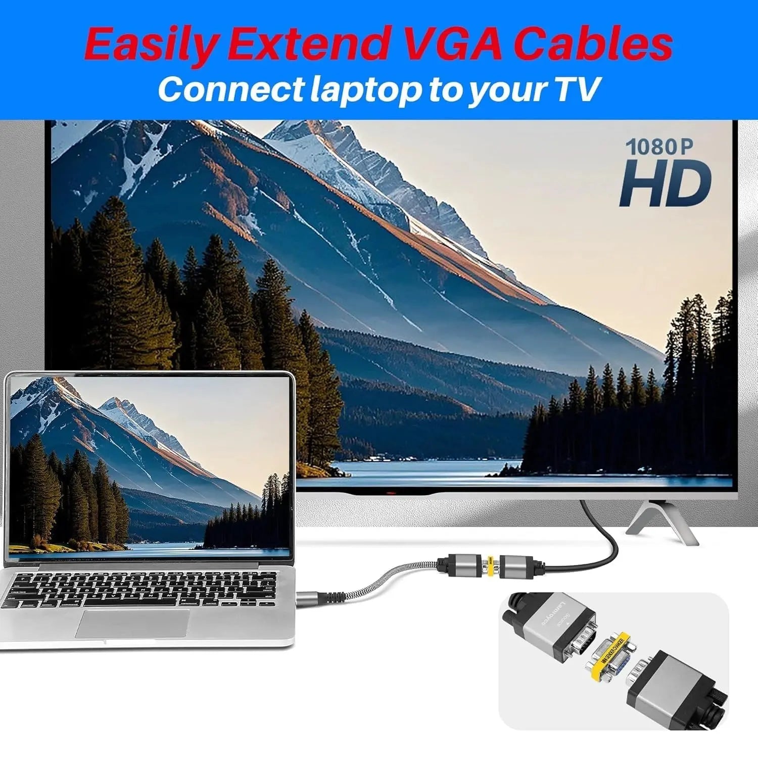 FEDUS VGA Jointer Coupler Joiner Extender 15 Pin Female to Female Coupler Cable Extender Female Both Side Female to Female Gender Changer FEDUS