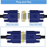 FEDUS VGA Jointer Coupler Joiner Extender 15 Pin Female to Female Coupler Cable Extender Female Both Side Female to Female Gender Changer FEDUS