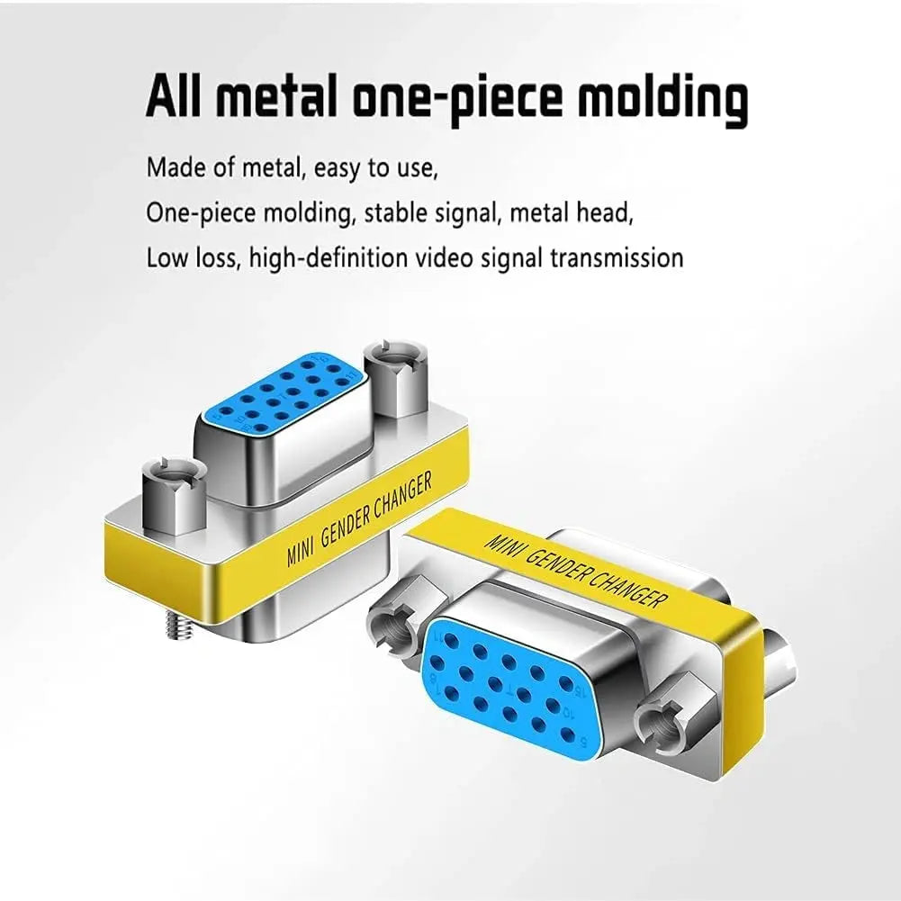 FEDUS VGA Jointer Coupler Joiner Extender 15 Pin Female to Female Coupler Cable Extender Female Both Side Female to Female Gender Changer FEDUS