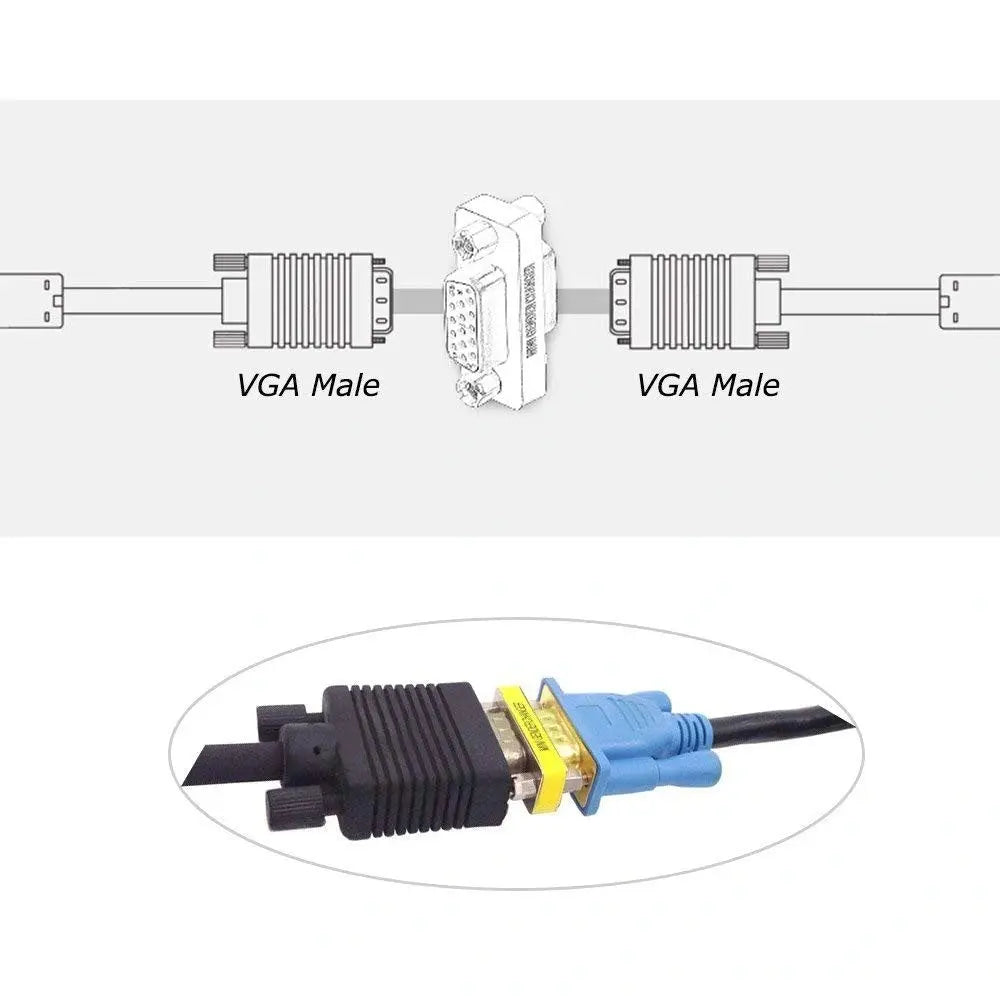 FEDUS VGA Jointer Coupler Joiner Extender 15 Pin Female to Female Coupler Cable Extender Female Both Side Female to Female Gender Changer FEDUS