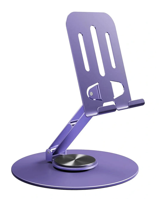 Purple phone stand on a white background