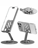 Phone holder with adjustable stand and suction cup on a white background