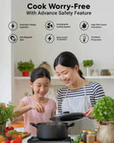 FEDUS 2200 Watts Infrared Cooktop, Energy Efficient Cook & Grill Infrared Stove, Electric Stove Chulha, hot plate chula, Current Stoves Burner for cooking All Cookware compatibility Black FEDUS