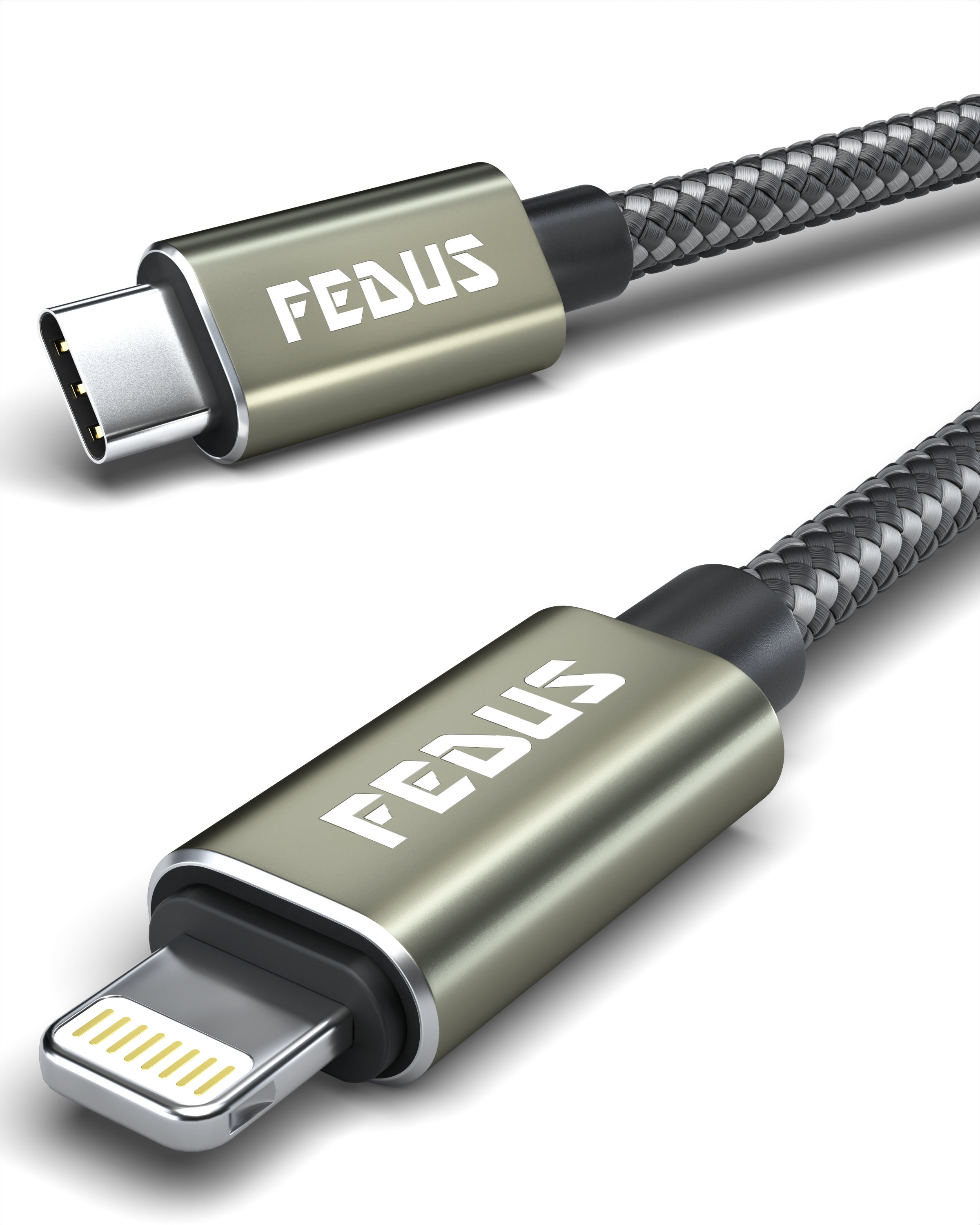             FEDUS USB C To Lightning Cable Fast Quick Charge Support Nylon Braided Sync Charging Cord