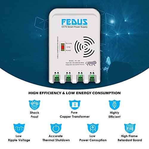 FEDUS 4 Channel SMPS for CCTV, Power Supply Adapter for up to 4 CCTV Security Cameras CCTV Power Supply SMPS, Power Supply Adapter for Video Surveillance Camera System, CCTV, Dome, Bullet Cameras - FEDUS