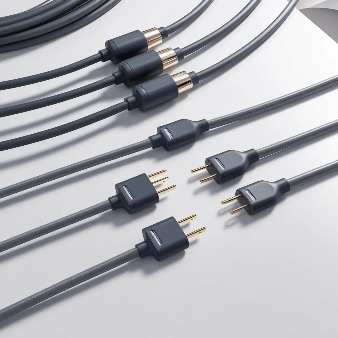 Universal AC Power Cables: L-Shaped 2 Pin Design in Multiple Size FEDUS