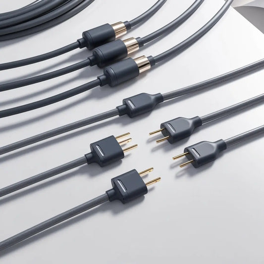 Universal AC Power Cables: L-Shaped 2 Pin Design in Multiple Size FEDUS