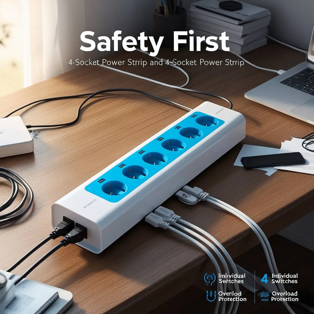 Safety First: Key Features to look for in a 4 Socket Power Strip FEDUS