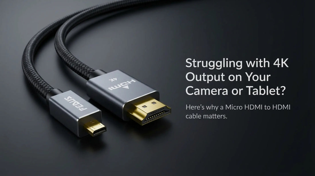 Fedus Micro HDMI to HDMI cable supporting 4K output for cameras, tablets, and displays