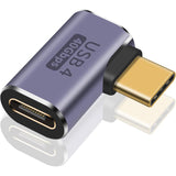 FEDUS Type C Male to Female USB C Right Angle Adapter, 90 Degree 100W 40Gbps 8K Video USB C Male to Female Extension Extender