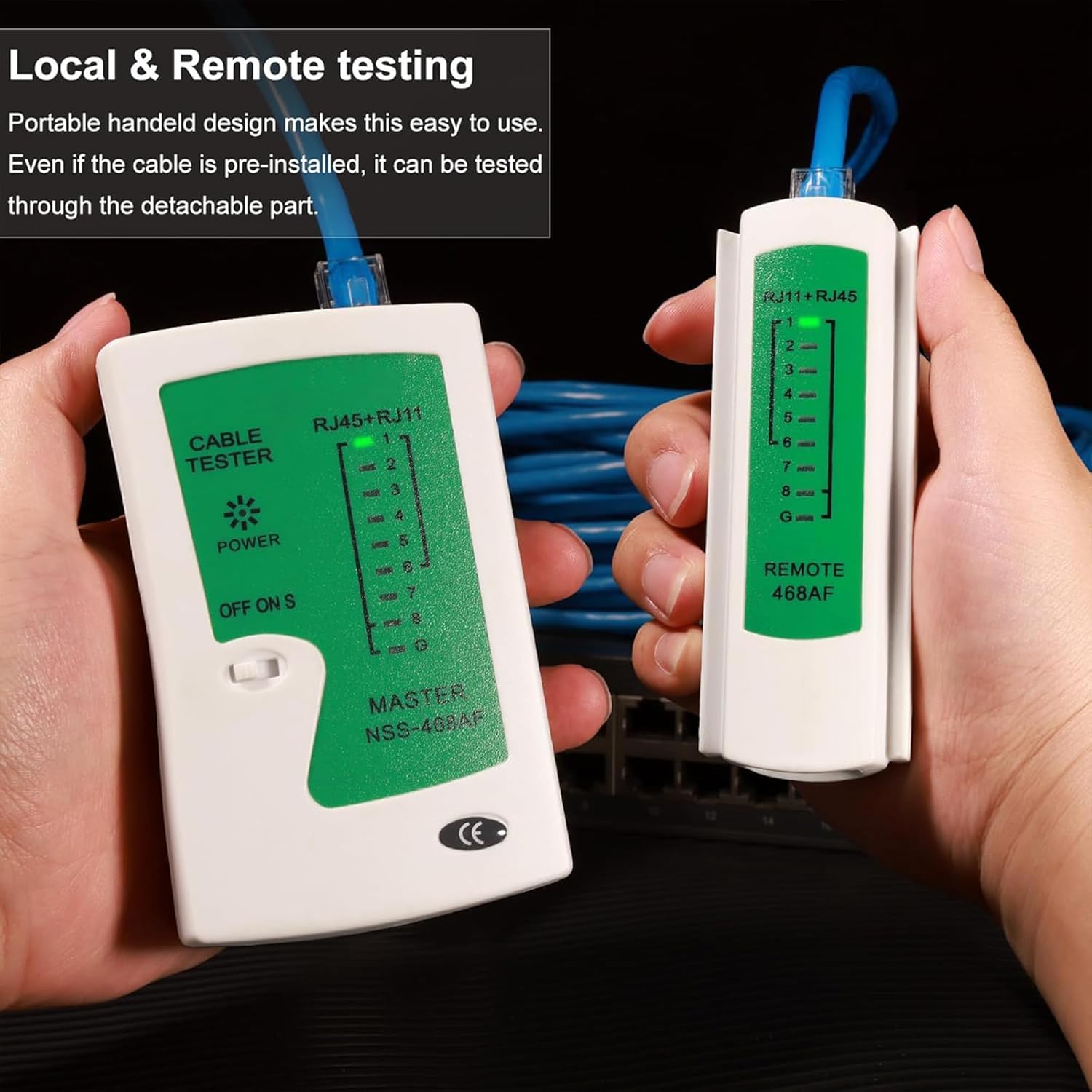 Network Cable Testing Unit Quick Check for Ethernet Cables: FEDUS Lan Cable Tester