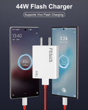 FEDUS Vivo 44W C-Type Flash Fast Charger Adapter for Vivo V40, V40 Pro, V40e, Y300 5G, Y28E, Y28S, T3 Lite, Y58, Y200 Pro, V30E, Y18I, Y18, Y18E, V30, V30 Pro, V29, Iqoo Z9X, T2 Pro, Iqoo 9, Neo 7 Pro | USB C 44 w