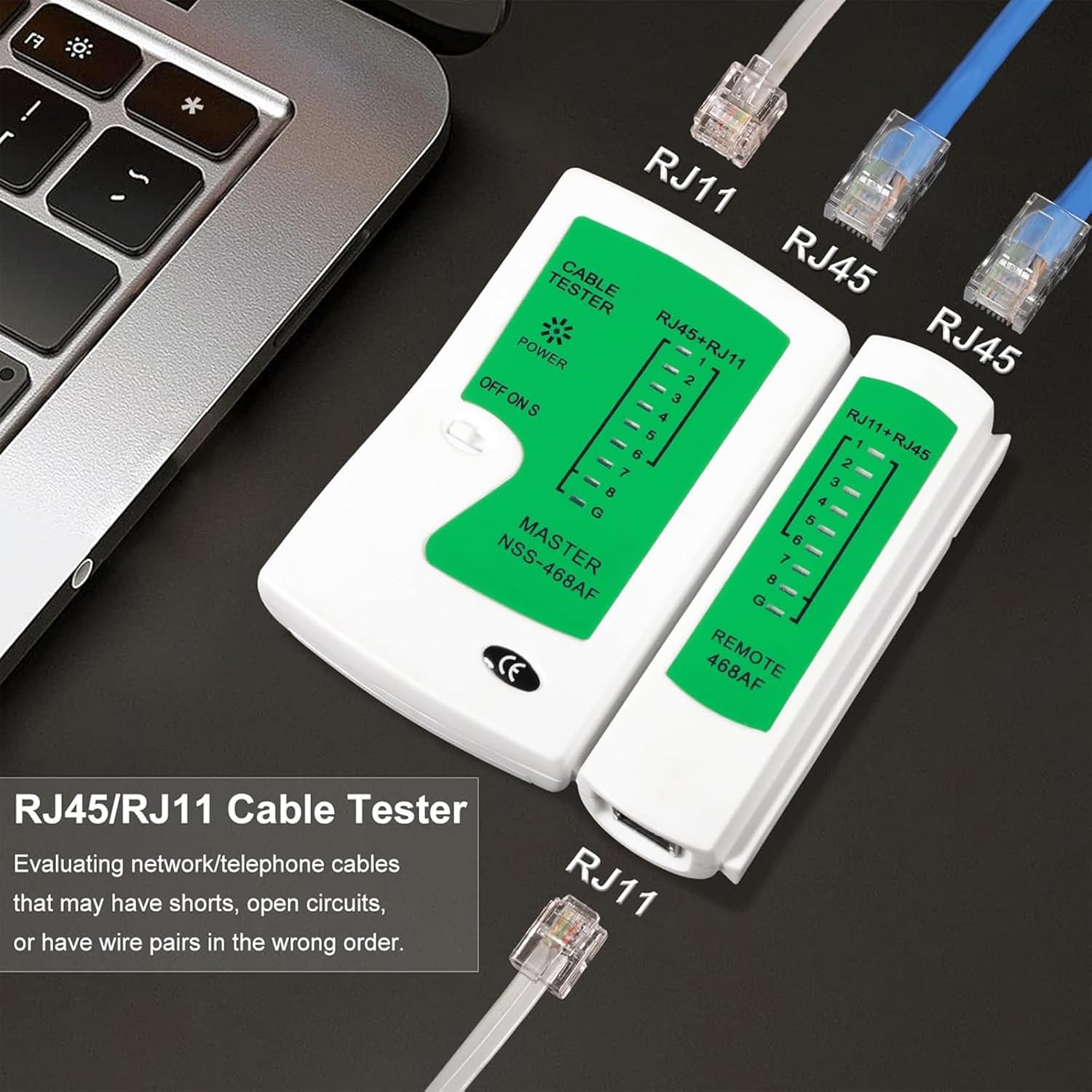 Network Cable Testing Unit Quick Check for Ethernet Cables: FEDUS Lan Cable Tester