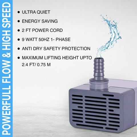 FEDUS 9 Watt Cooler Water Pump | Cooler Pump Submersible,Water Lifting Cooler Water Pump Motor, Aquarium Water Pump Motor, Pond Pump Submersible, Fountain Pump Motor
