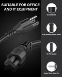 FEDUS Type B USA/Canada/Japan/America Universal Laptop, Monitor Power Cord, type B to C5 Power Cable for Monitor, PC, Laptop, Printer, Scanner, 10Amps 18 AWG GA NEMA 5-15P to IEC5 1.8M