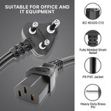 FEDUS 16A 250v Heavy Duty Copper Power Cord 16 Amp Indian Power Plug to IEC 13 Socket, 3 Pin Power Plug Cord