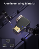 FEDUS 8K Ultra HD HDMI Connector 90 Degree L Shape Flat HDMI Male to Female Converter Right Angle HDMI Adapter Extender TV Led LCD TV Stick, Xbox, PS3 PS4 PS5, Supports 3D HDR, eARC, 8K@60Hz 4K@144Hz
