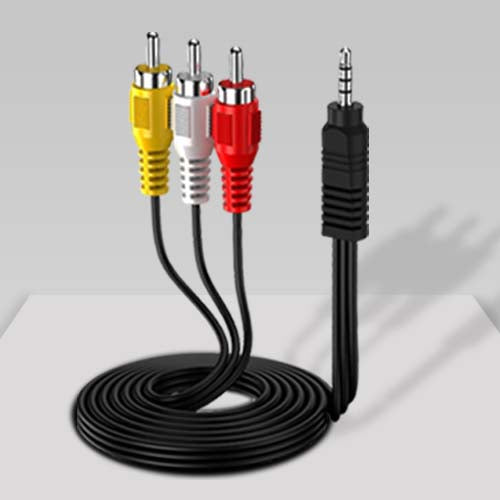 3.5mm to 3 rca red, yellow, white audio, vedio cable