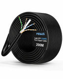 FEDUS Cat6 UTP 23AWG Pure Copper Ethernet Cable 200M Roll Heavy Duty High Speed LAN Cable for Networking Installation
