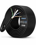 FEDUS Cat6 UTP 23AWG Pure Copper Ethernet Cable 250M Roll Indoor Networking LAN Wire for Router Switch CCTV System