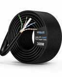 FEDUS Cat6 UTP 23AWG Pure Copper Ethernet Cable 300M Roll High Speed Internet LAN Networking Cable for Home Office Use