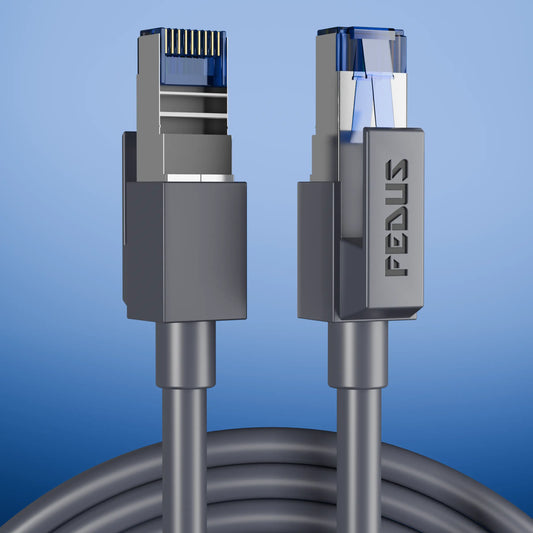 FEDUS Cat6 Heavy Duty Outdoor Cable Weatherproof/UV Resistant 1000mbps Ethernet Cable Suitable for Direct Burial Installations cat6 Ethernet Patch Cable LAN Cable Internet Network Cord Grey