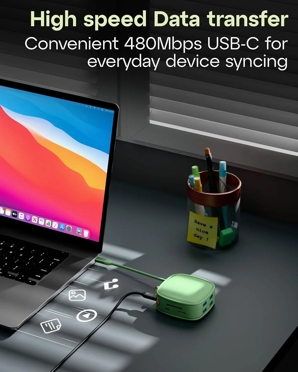 FEDUS 10 in 1 USB C Hub, Type C Docking Station with 4K@30Hz HDMI, 100W Power Delivery, RJ45 LAN, 5Gbps USB 3.0, USB 2.0, SD/TF Card Reader for Laptop, MacBook, iPad, PC, Monitor, Flash Drive, HDD FEDUS