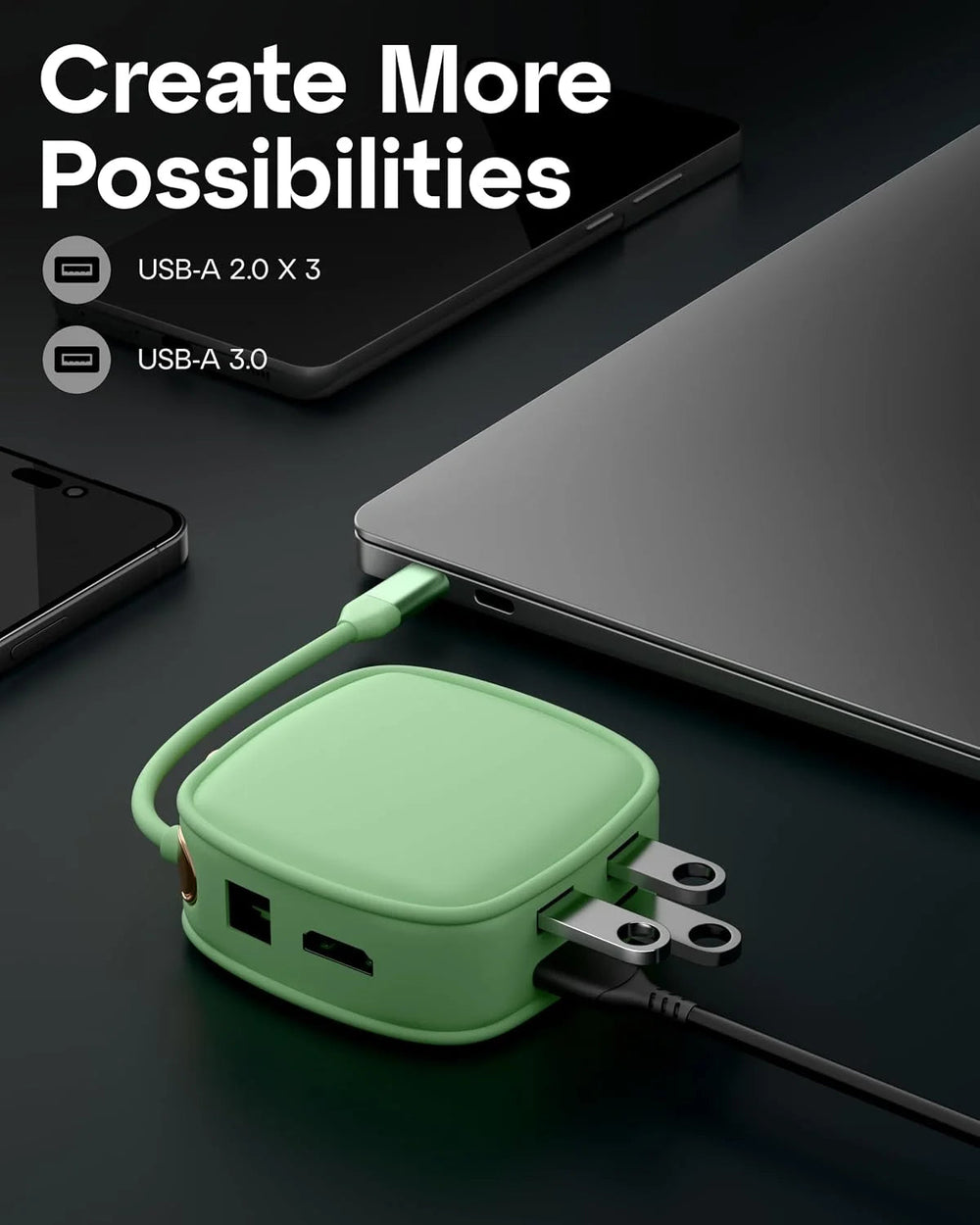 FEDUS 10 in 1 USB C Hub, Type C Docking Station with 4K@30Hz HDMI, 100W Power Delivery, RJ45 LAN, 5Gbps USB 3.0, USB 2.0, SD/TF Card Reader for Laptop, MacBook, iPad, PC, Monitor, Flash Drive, HDD FEDUS
